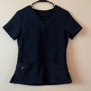 Wonder Wink Scrubs Navy Blue Cargo Stretch Scrub Top XS
